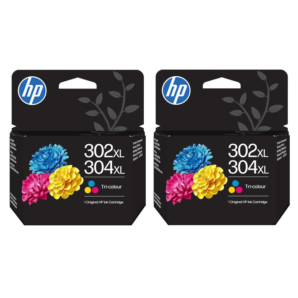 image 1 of 2x HP 302XL Colour Genuine Ink Cartridges