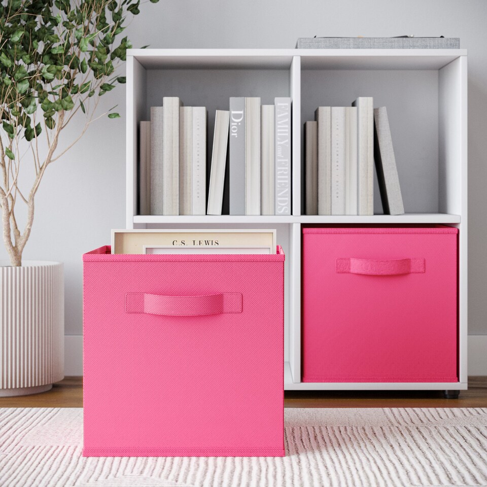 image 1 of Collapsible Non-Woven Storage Box - L | Pink | 1