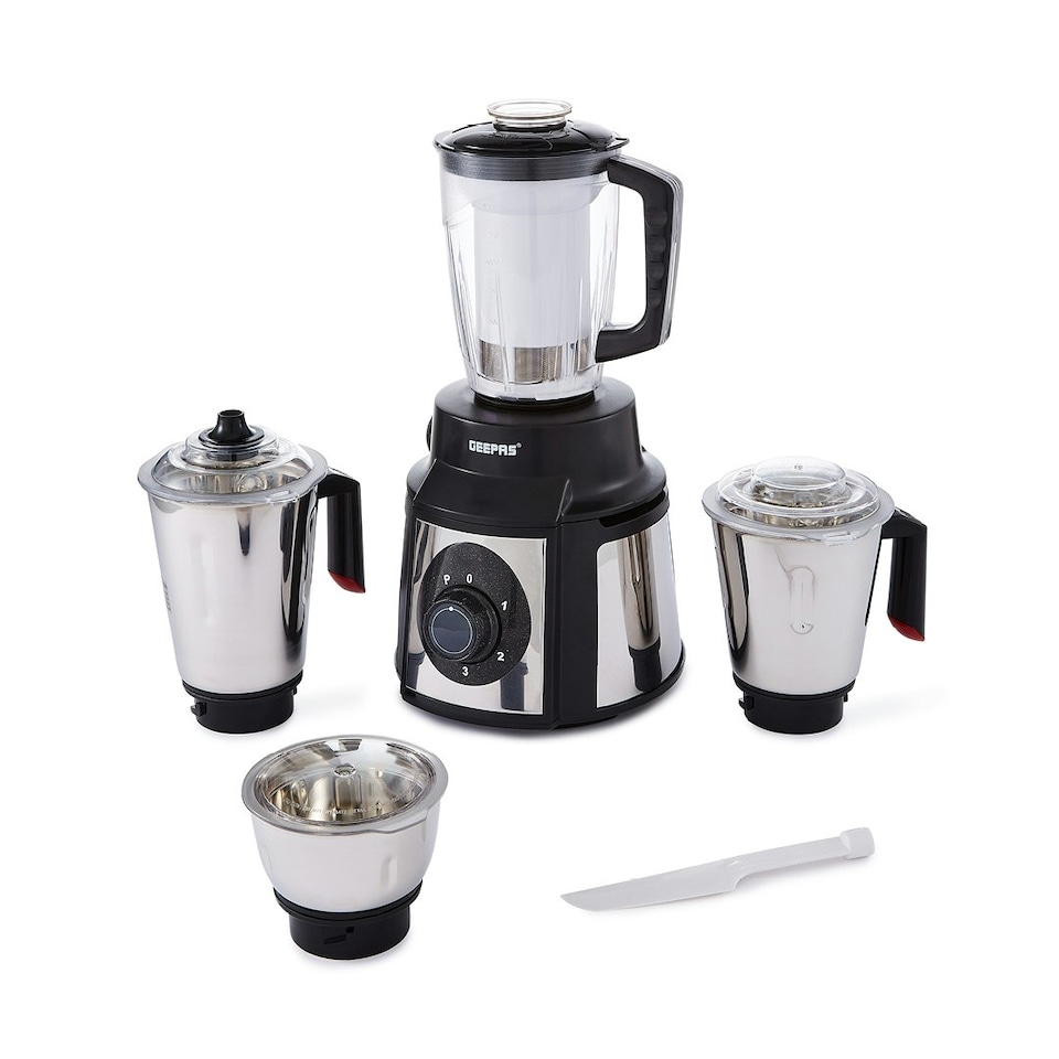 image 1 of GEEPAS 5-in-1 Mixer Grinder, 1000W Black