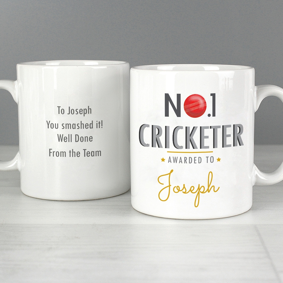 image 1 of Personalised No.1 Cricketer Mug White