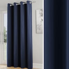 Enhanced Living Nightfall Plain Supersoft Navy Thermal Blockout (SINGLE) Eyelet Door Curtain - 66 x 84 inch (168 x 214cm)