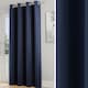image 1 of Enhanced Living Nightfall Plain Supersoft Navy Thermal Blockout (SINGLE) Eyelet Door Curtain - 66 x 84 inch (168 x 214cm)