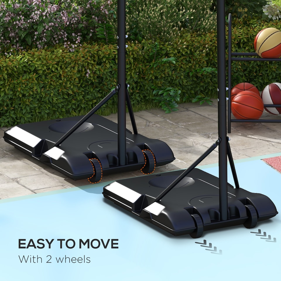 image 1 of SPORTNOW Adjustable Basketball Stand Net Set System with Wheels, 179-209cm