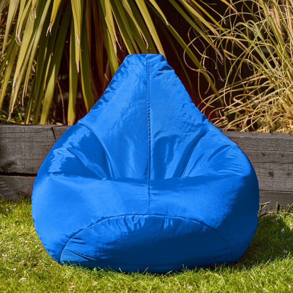 image 1 of icon Kids High Back Bean Bag Blue Indoor Outdoor Childrens Bean Bags Blue