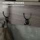 image 5 of HOMCOM Rustic Wall-Mounted Coat Rack Floating Shelf with 4 Hooks for Entryway