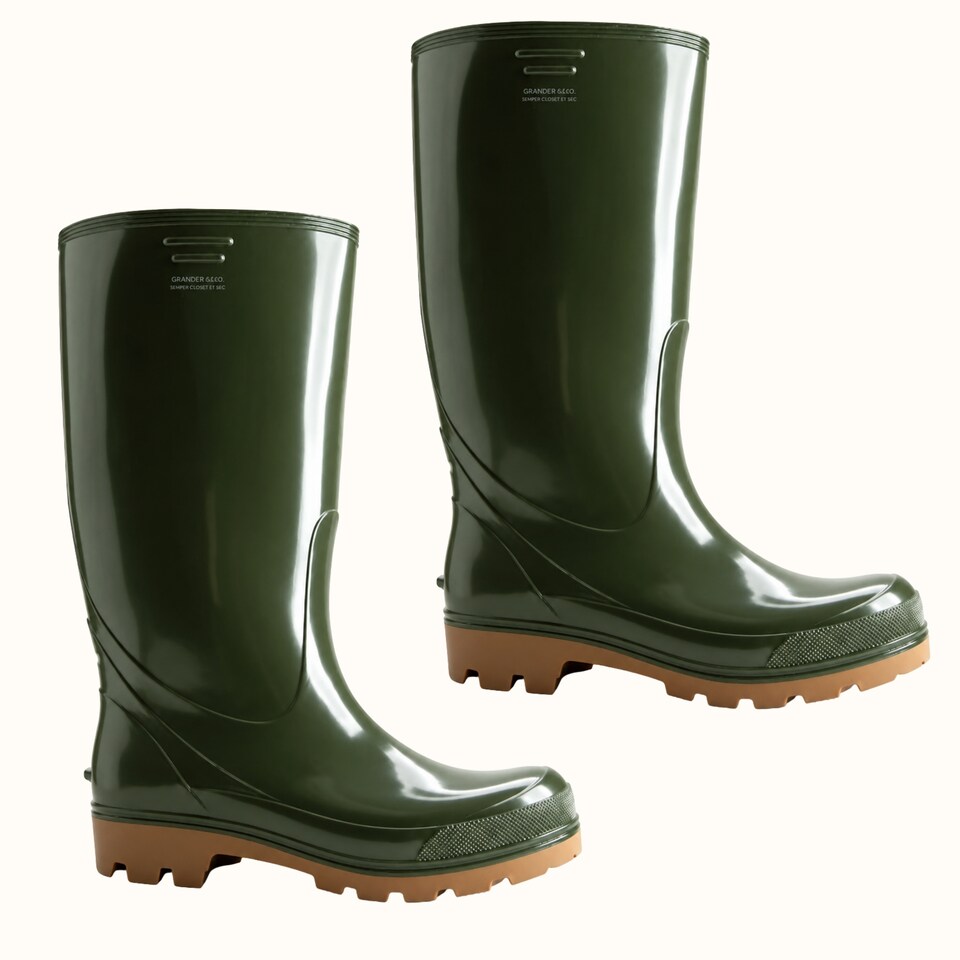 image 1 of Grander Men's PVC Work Wellies Olive Green EU42