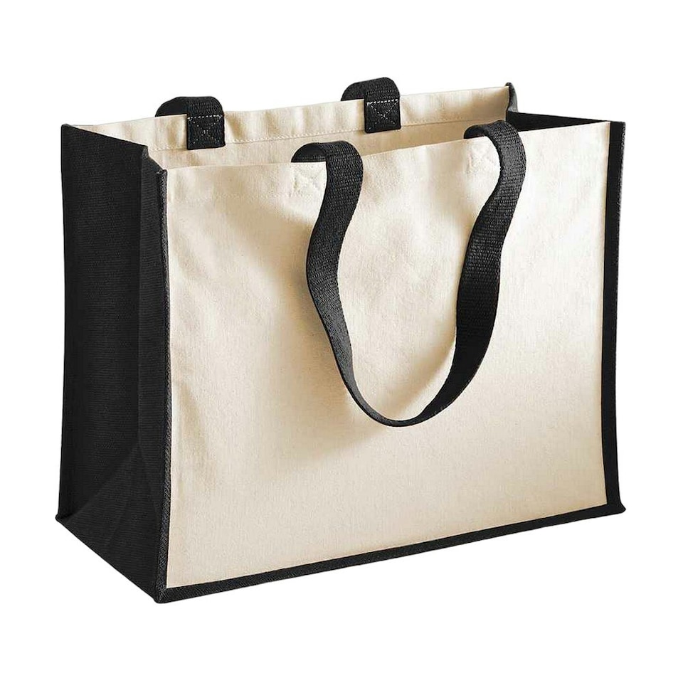 image 1 of Westford Mill Classic Jute Shopper Bag - Black - One Size