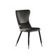 image 1 of Single New York Modern Velvet Dining Chair with High Back, Black Metal Legs Grey | Silver End Tips