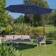 image 6 of COSTWAY 10FT Cantilever Parasol Patio Offset Umbrella LED Lights Blue