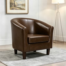 Tub Chair Faux Leather Arm Chair