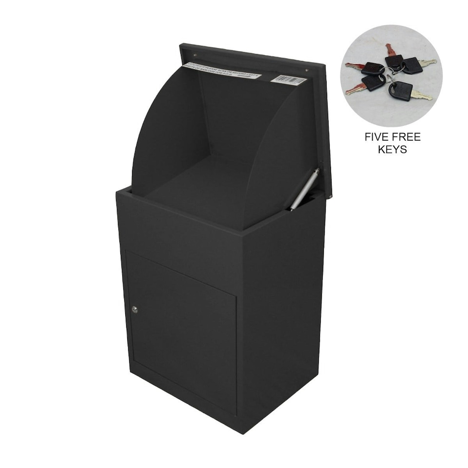 image 1 of Black Parcel Post Box