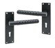 image 2 of Golden Grace 1 Pair Victorian Knurled Hex Cut Lock Door Handle Matt Black - Secure and Elegant 3 Lever Lock Set with Hinges - 150mm x 40mm