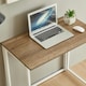 image 4 of Folding Wooden Computer Desk Foldable Study Coffee Table Laptop Office PC in White White