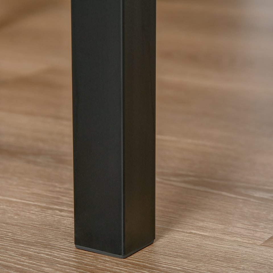 image 1 of HOMCOM 3 Pieces Compact Dining Table 2 Chairs Set Wooden Metal Legs Bistro Cafe Kitchen Breakfast Bar Home Furniture, Light Wood Grain