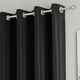 image 2 of Supersoft Black Single Door Curtain 66 x 84 inch (168 x 214 cm) Room Darkening Eyelet Thermal Noise Reducing Single Door Curtain