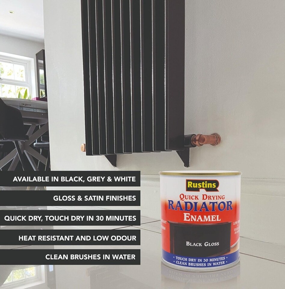 image 1 of Rustins Quick Drying Radiator Enamel Gloss - Grey 250ml | Grey | 250ml | 1