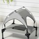 image 8 of PawHut Cooling Raised Dog Bed w/ Breathable Mesh, for Mini, S Dogs - Light Grey
