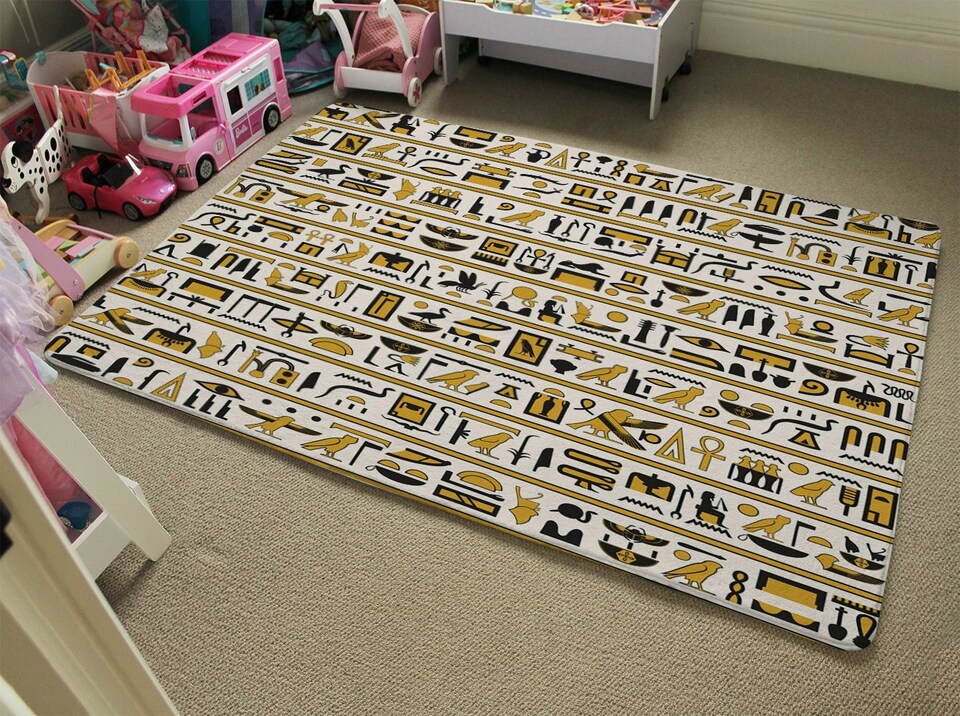 image 1 of Ancient Egyptian Hieroglyphs (Rug) | Multi | M