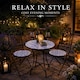 image 8 of Mosaic Bistro Set Three Piece Folding Outdoor Table and Chairs for Balcony Patio and Small Garden Dining