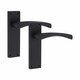 image 2 of Golden Grace 5 Pairs Victorian Scroll Astrid Door Handles Latch in Matt Black Finish - 150mm x 40mm Backplate Black