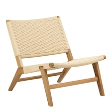 Carson Lounge Chair in Off White and Oak
