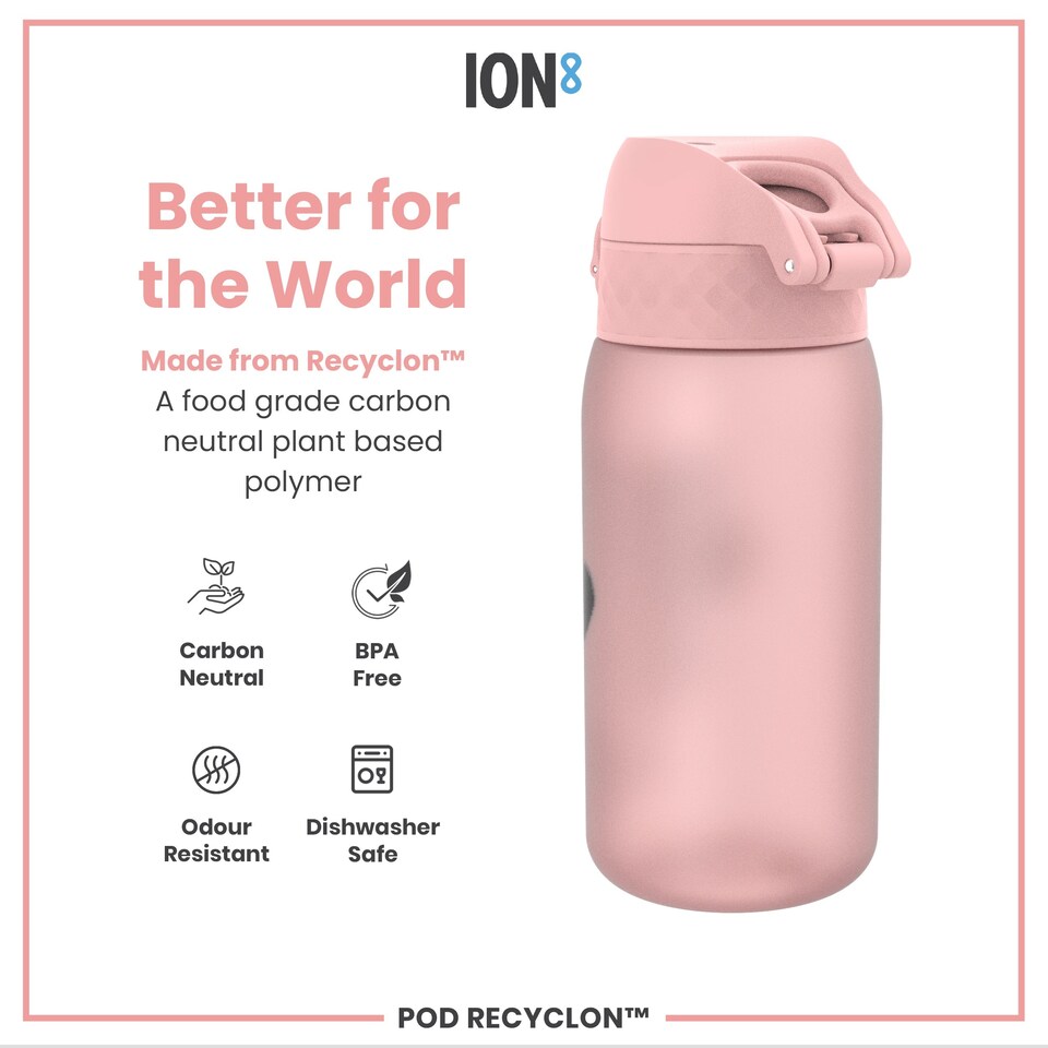 image 1 of Leak Proof Kids Water Bottle, BPA Free, 350ml (12oz) | Pink | Panda | One Size