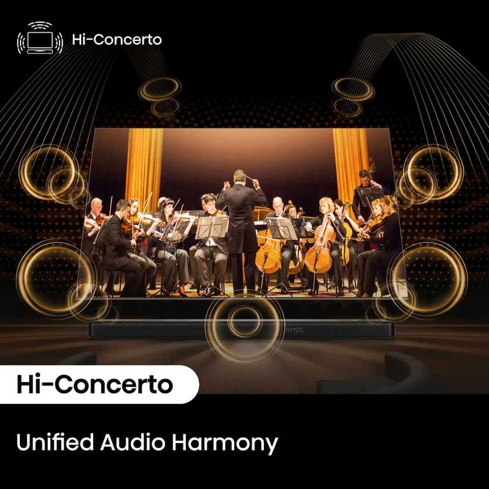image 1 of Hisense AX Series 5.1.4 Channel Soundbar with Rear Speakers & Subwoofer AX5140Q