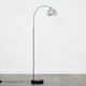 image 1 of ValueLights Curva Black Floor Lamp With Polished Chrome Metal Dome Shade Chrome