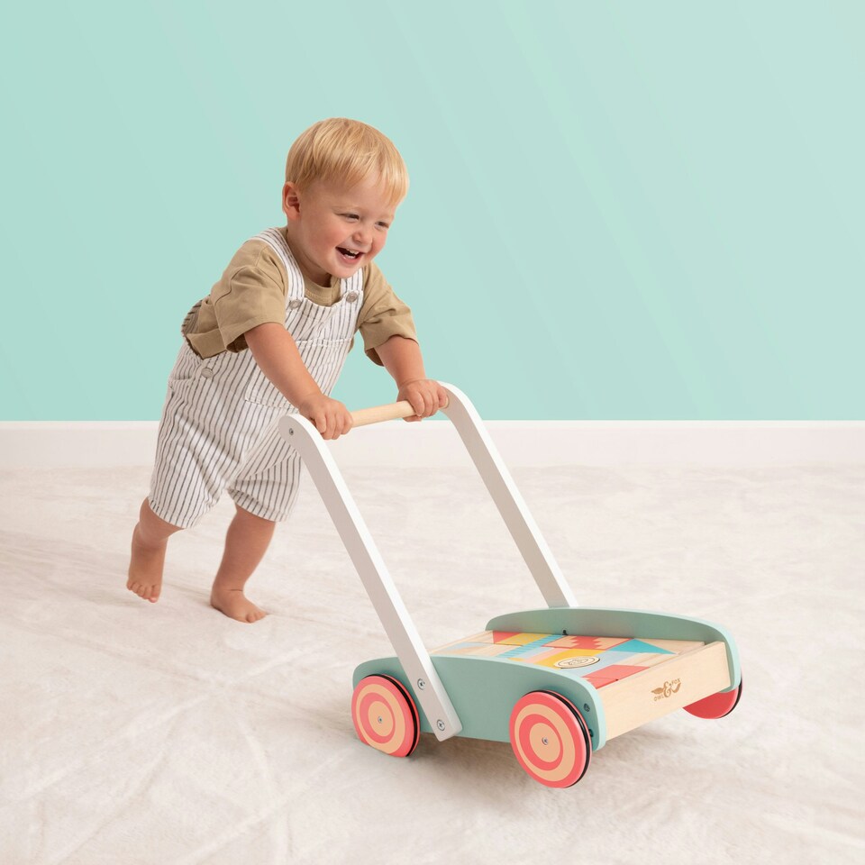 image 1 of Owl & Fox Wooden Baby Walker and Blocks - FSC® certified