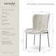 image 6 of Dining Chair Tessa - ergonomic high backrest, slim steel legs, soft fabric | White | Woven fabric off-white/black | 1