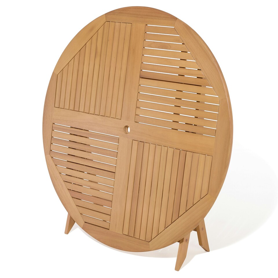 image 1 of Rowlinson Ashdown Folding 8 Seat Round Dining Set with Cushions N/A | Natural