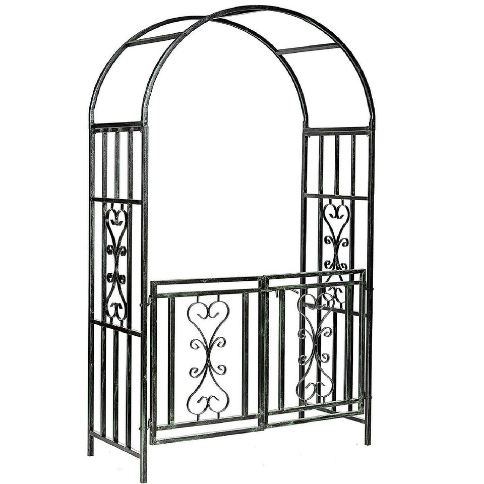 image 1 of Gr8 Garden Metal Garden Gate Wedding Rose Arch Pergola Archway Climbing Plant Trellis Black