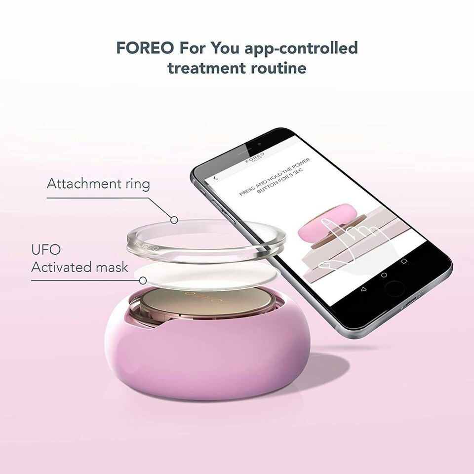 image 1 of FOREO UFO Mini Face Mask Treatment Device for Dry Skin, Pearl Pink