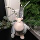 image 1 of 52cm Battery Operated Plush White Christmas Reindeer with LED Lit Antlers