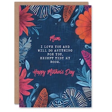 Mothers Day Card Tidy Room Funny Love Teen Mum Card