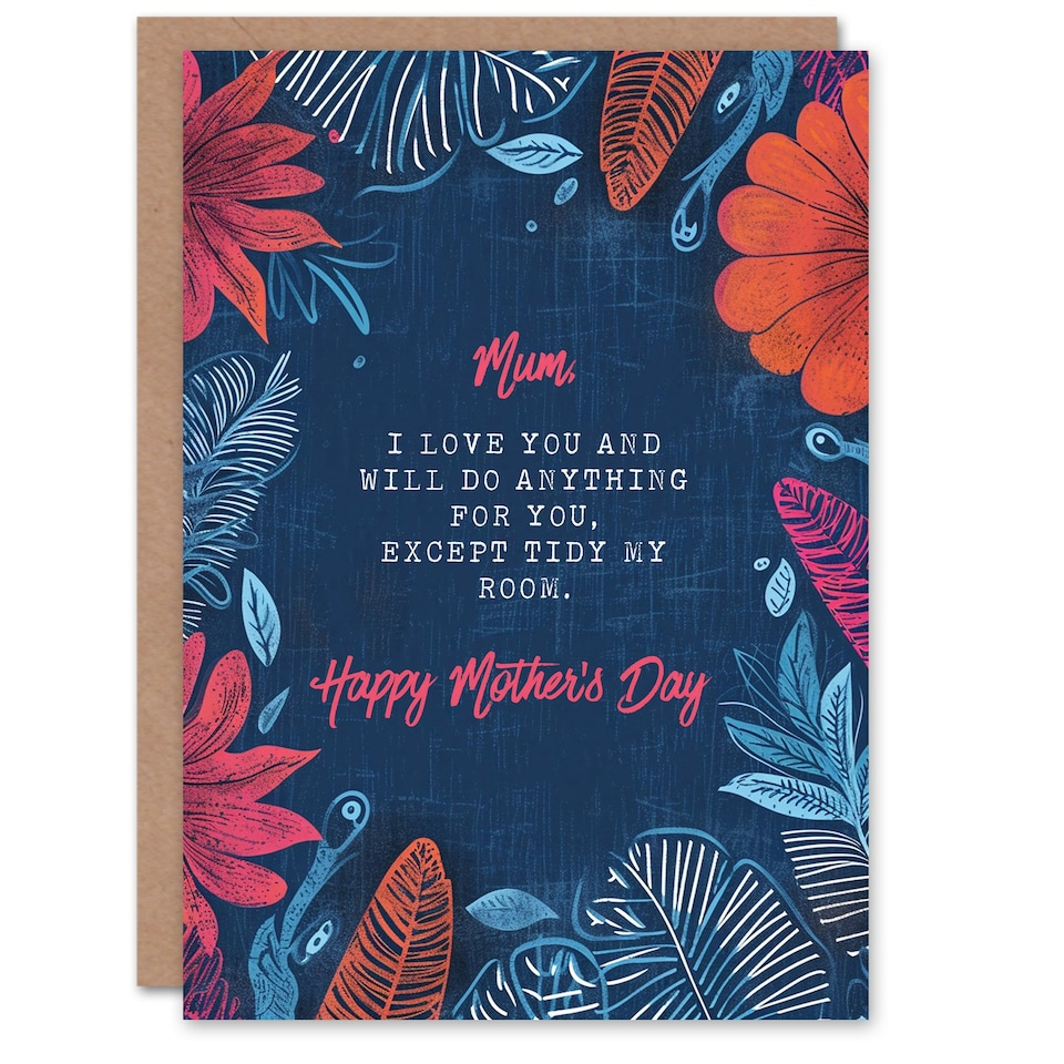 image 1 of Mothers Day Card Tidy Room Funny Love Teen Mum Card