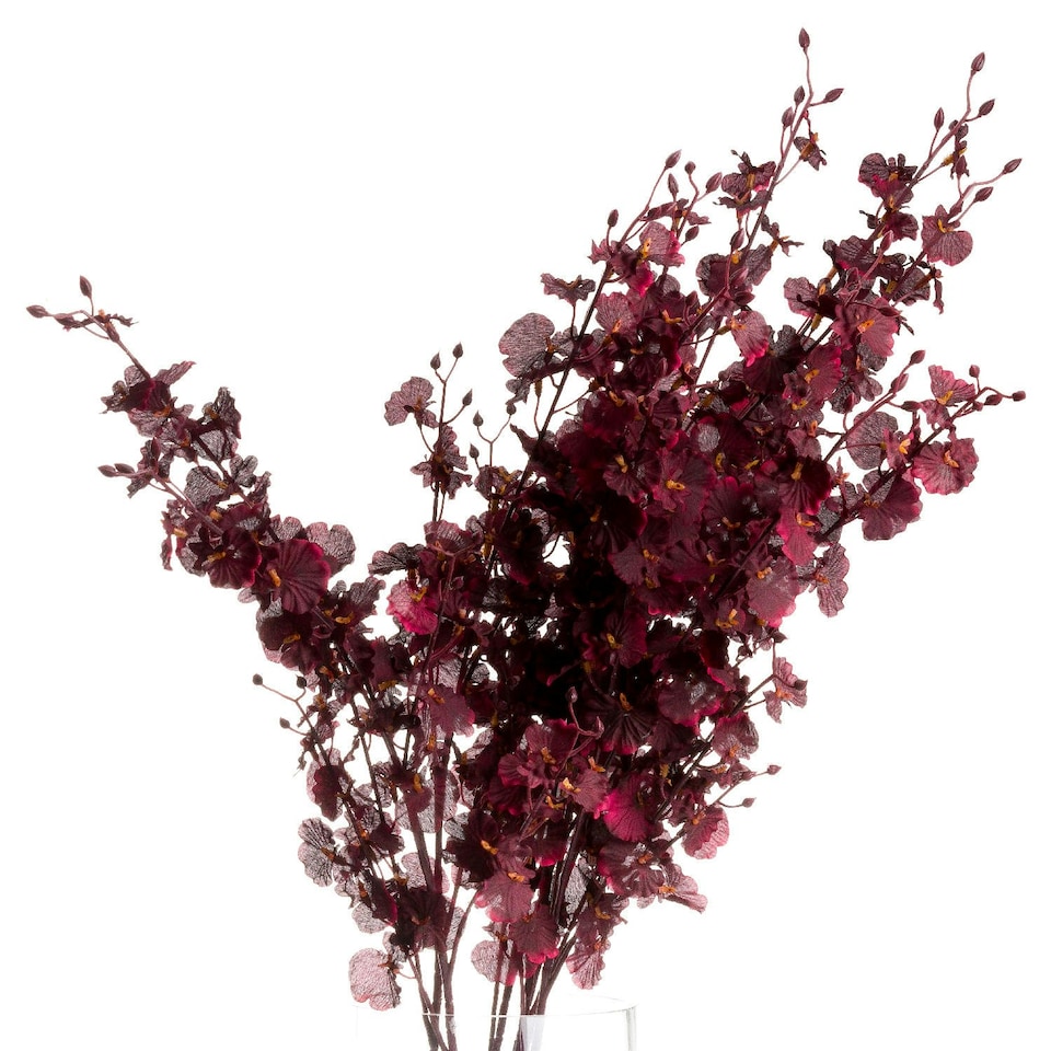 image 1 of Hill Interiors Orchid Spray Artificial Flower - Dark Burgundy - One Size