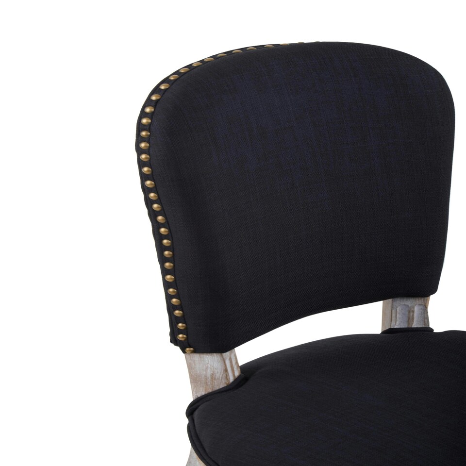 image 1 of Interiors by Premier Black Dining Chair with Wooden Legs, Velvet Dining Chair, Cozy Small Accent Chair for Living Room