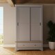 image 1 of Faire 120cm Sliding Combination Wardrobe in Dove Grey with Oak Top Grey