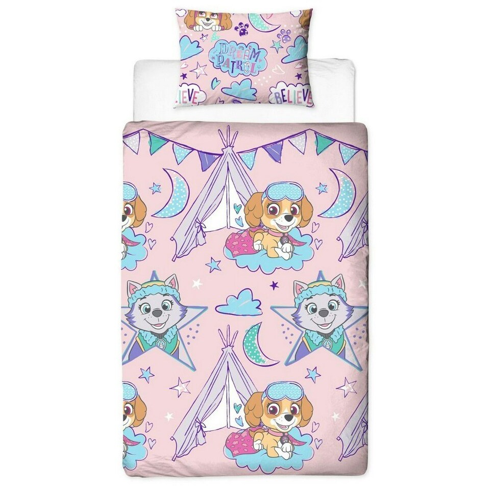 image 1 of Paw Patrol Sleepover Duvet Cover Set - Pink - Single Pink | Single