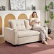 image 2 of HOMCOM 2 Seater Pull Out Sofa Bed with Pockets for Living Room Beige