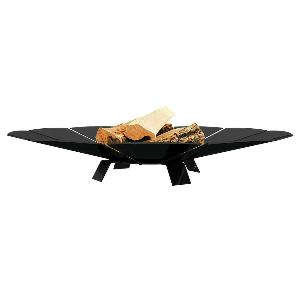 image 1 of Primrose Black Steel Round Outdoor Fire Pit Bowl 68cm