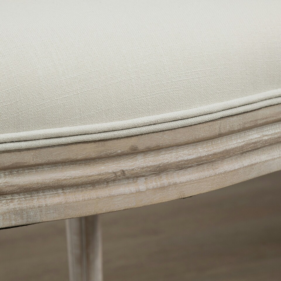 image 1 of HOMCOM French-Style Dining Chairs Set of 2 with Linen Upholstery, Cream