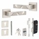 image 1 of Golden Grace Modern Nova Euro Lock Door Handles in Satin Nickel Finish with 70mm Key and Barrell Grey