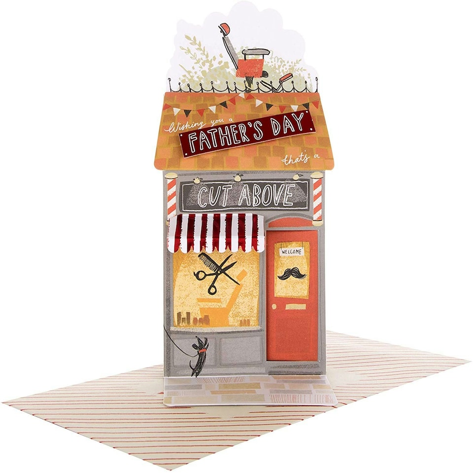 image 1 of Pop Up Father's Day Card 'Barbers'