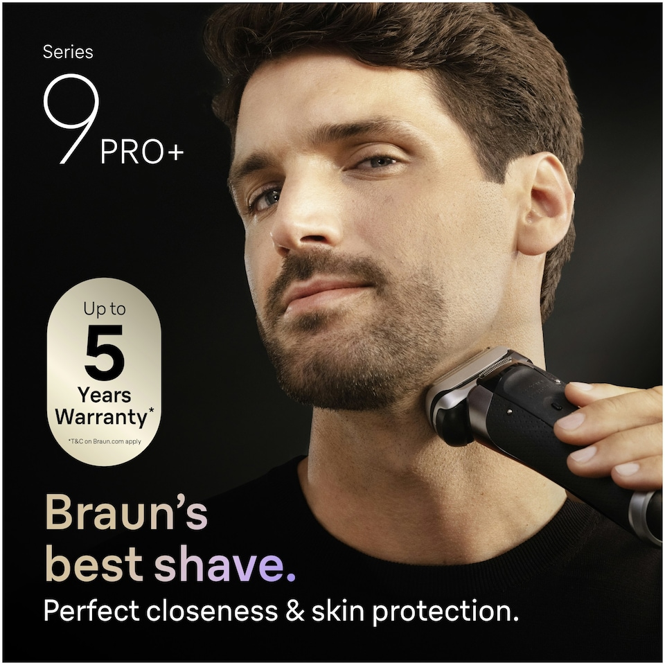 image 1 of Braun Series 9 PRO+ Electric Shaver, Pro SensoAdapt, SmartCare Center, 9667CC, Silver
