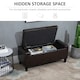 image 4 of HOMCOM PU Leather Storage Ottoman Bench Storage Chest Tufted Ottoman Cube with Flipping Top 92L x 40W x 40H cm Brown