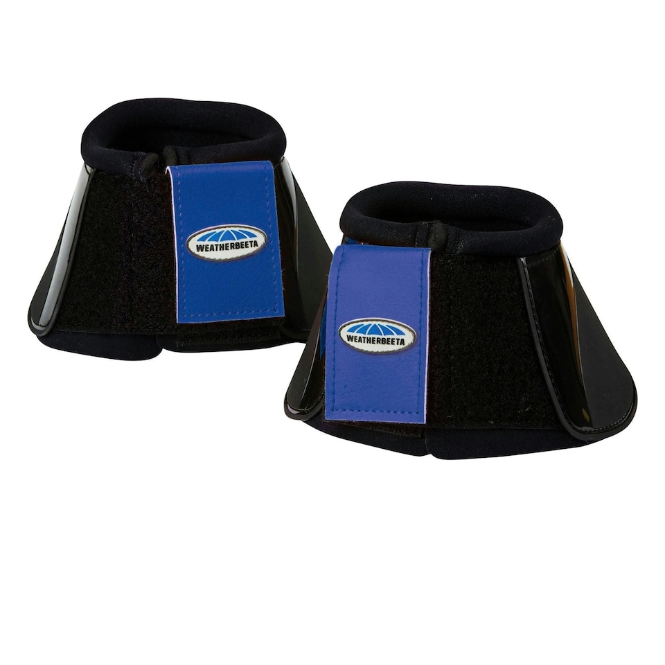 image 1 of Weatherbeeta Impact Bell Boots - Black/Royal Blue - Warmblood
