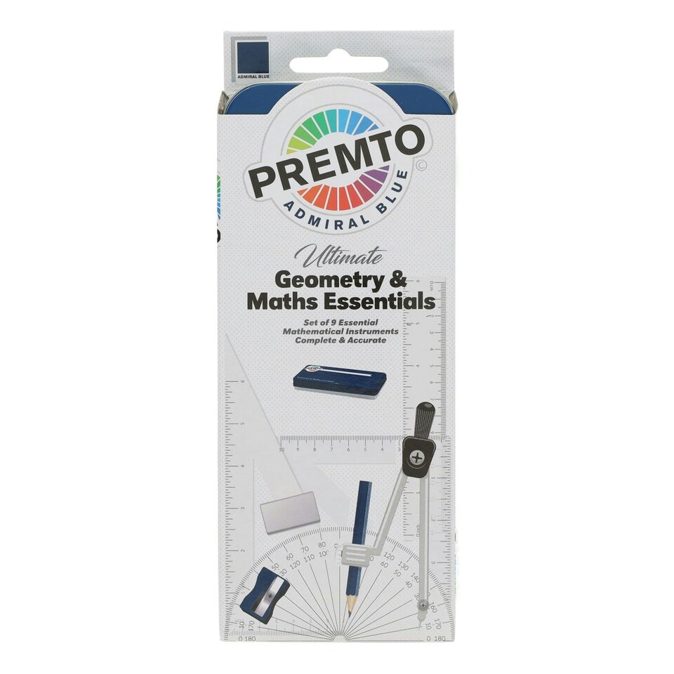 image 1 of 9 piece Admiral Blue Maths Set By Premto