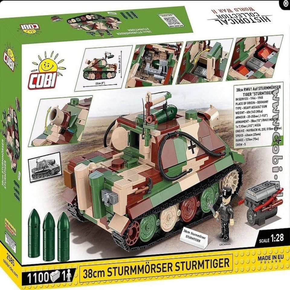 image 1 of Sturmmorser Tiger "Sturmtiger" brick tank model - COBI-2585 - 1100 bricks